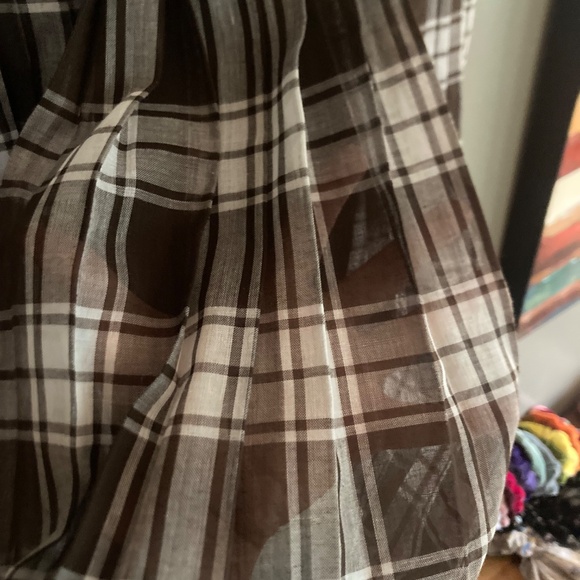 I. Magnin Abe Schrader 1960s 60s vintage summer dress suit in brown plaid - Picture 9 of 15